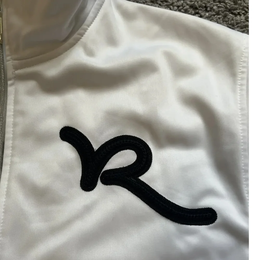 Rocawear White Full-Zip Performance Jacket with Black Logo Accent